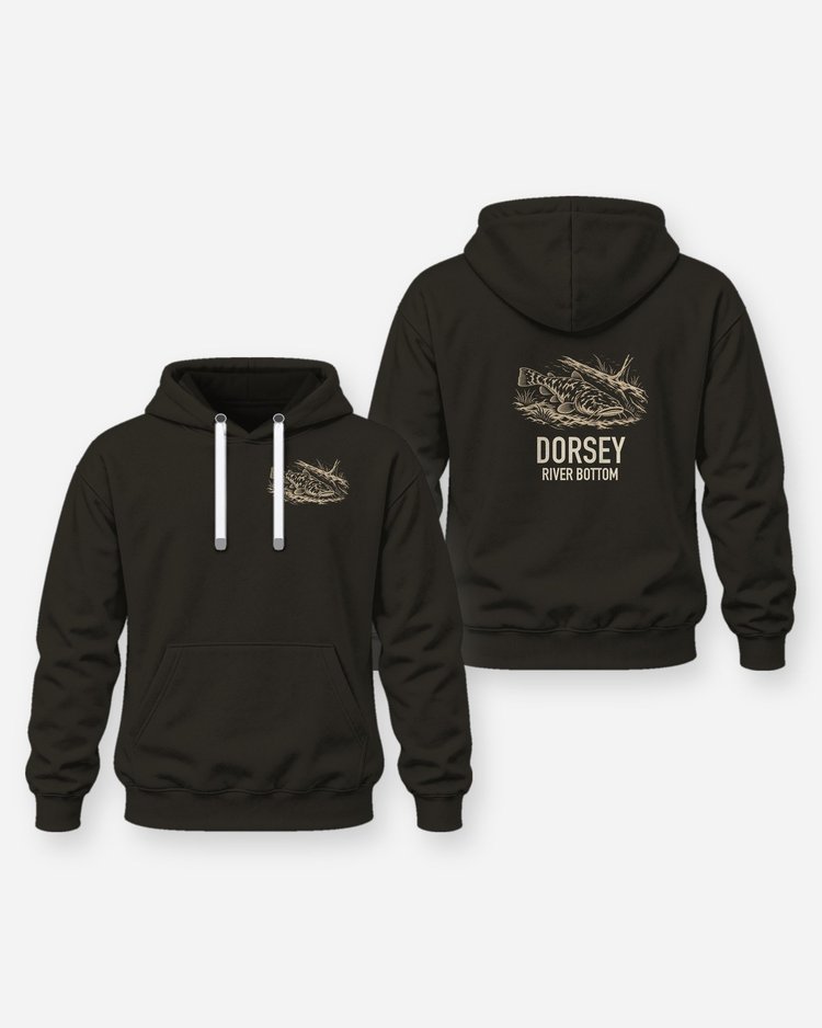 Custom Family Name River Bottom Flathead Catfish Woodcut Shirt - Hoodie