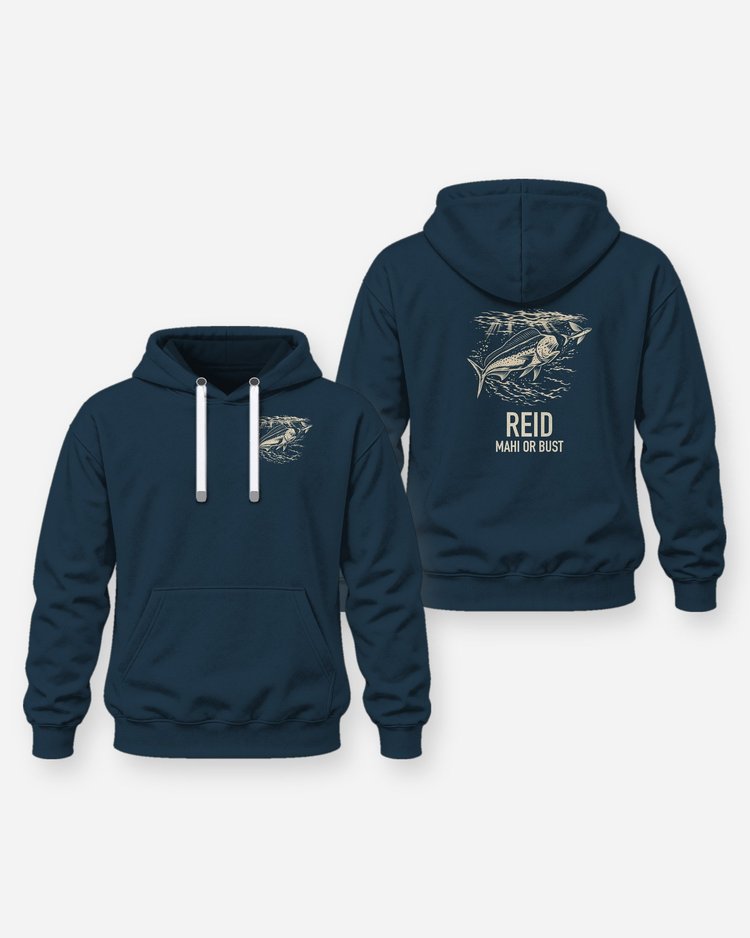 Custom Family Name Mahi Or Bust Mahi-Mahi Woodcut Shirt - Hoodie