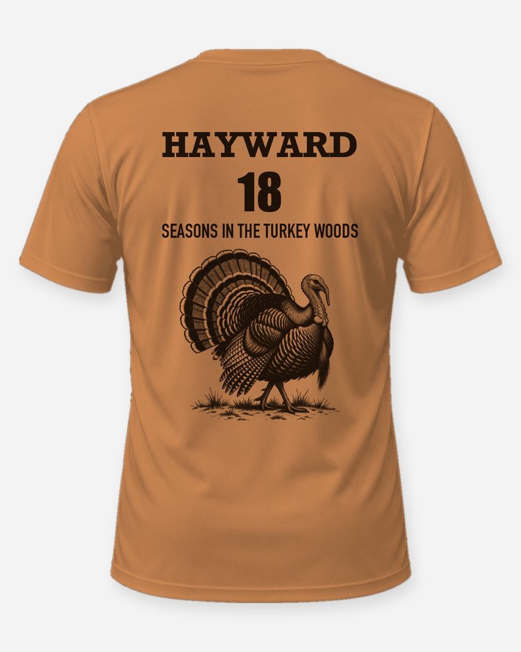 Custom Name And Seasons Count Turkey Woods Hunting Shirt - back