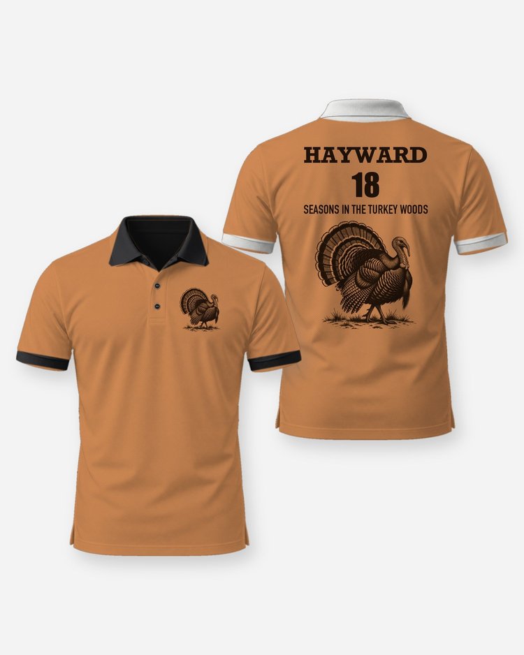 Custom Name And Seasons Count Turkey Woods Hunting Shirt - Polo
