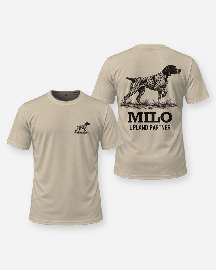 Custom Dog Name Shorthaired Pointer Upland Partner Shirt - front and back