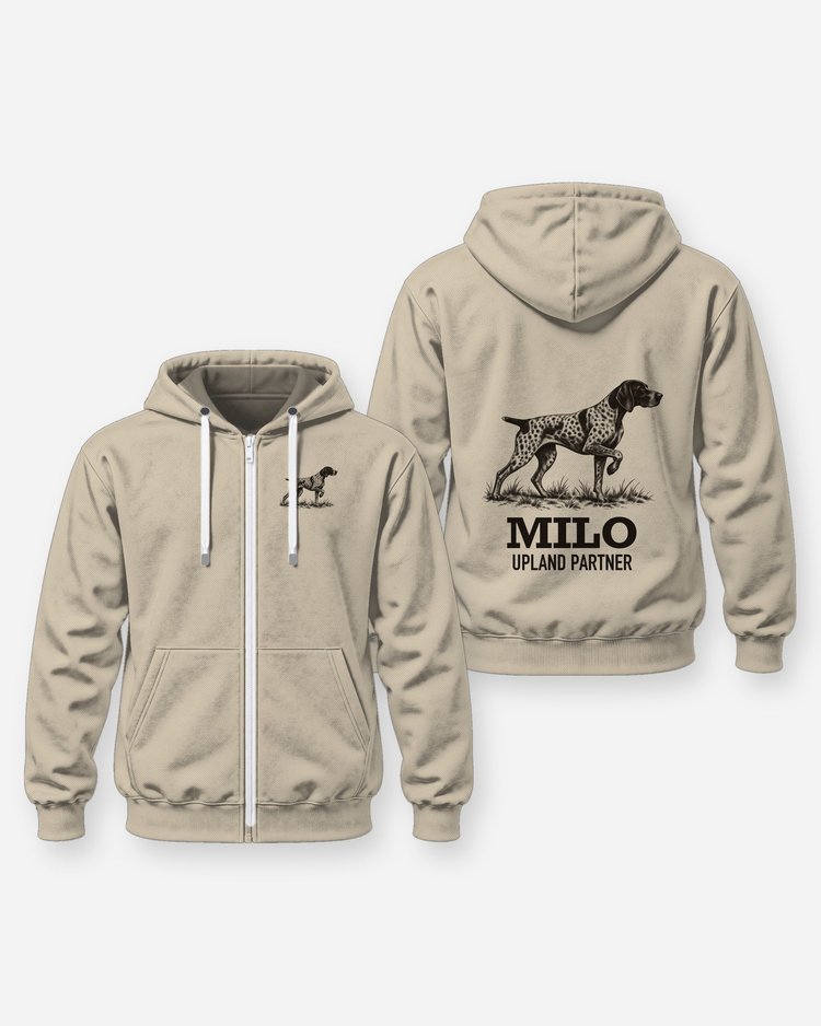 Custom Dog Name Shorthaired Pointer Upland Partner Shirt - Zip Hoodie