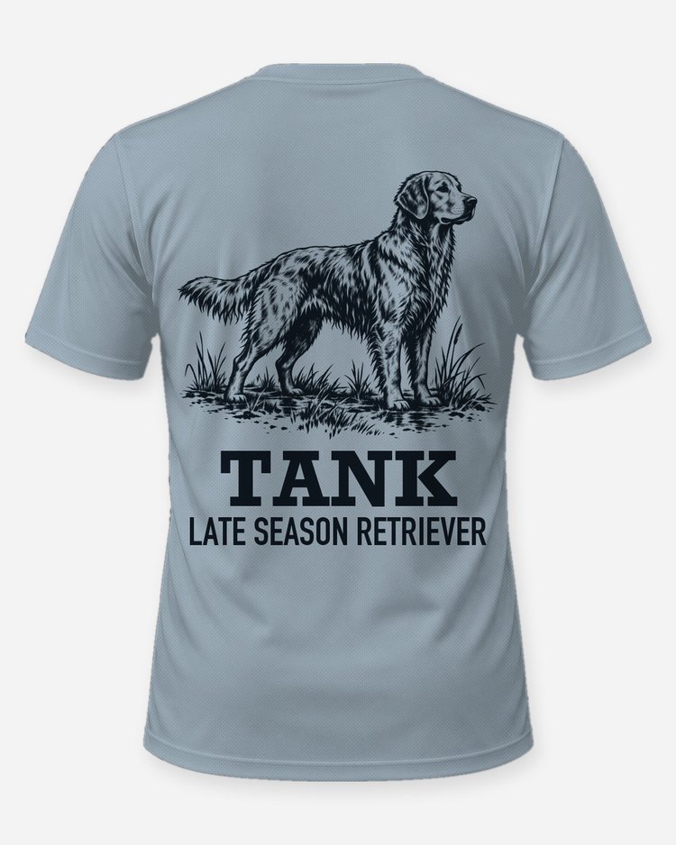 Custom Dog Name Late Season Retriever Marsh Woodcut Shirt - back