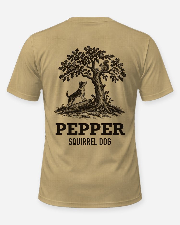 Custom Dog Name Feist Squirrel Dog Woodcut Hunting Shirt - back