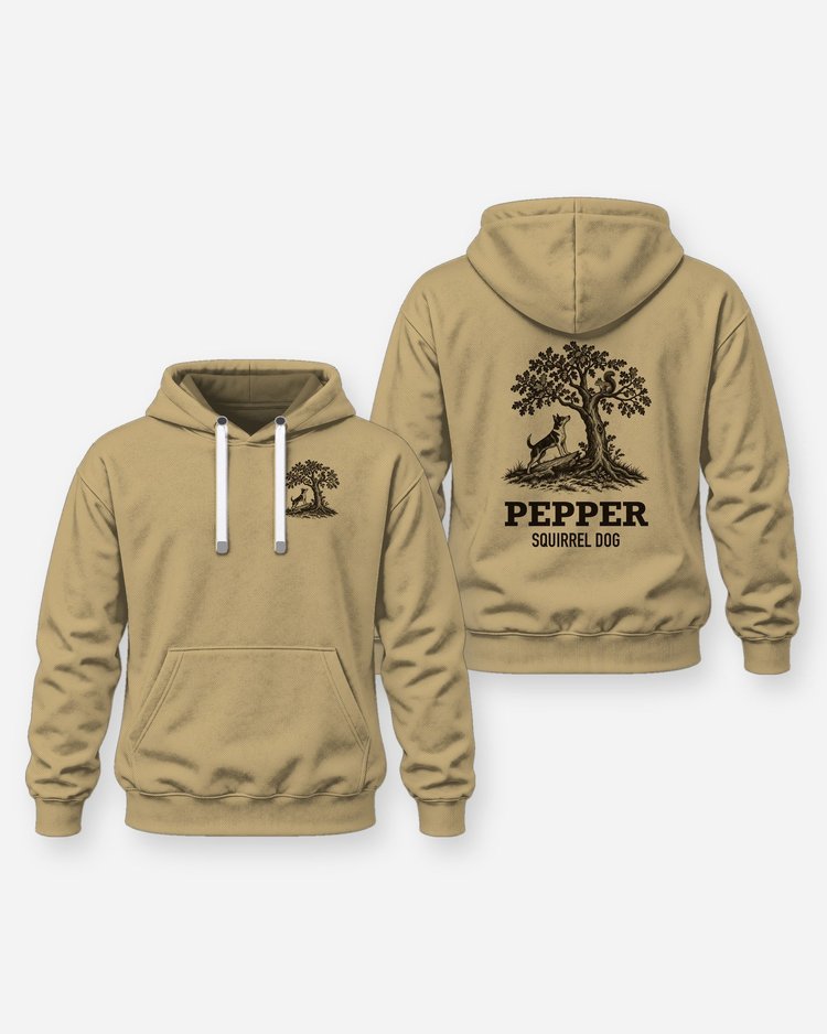 Custom Dog Name Feist Squirrel Dog Woodcut Hunting Shirt - Hoodie