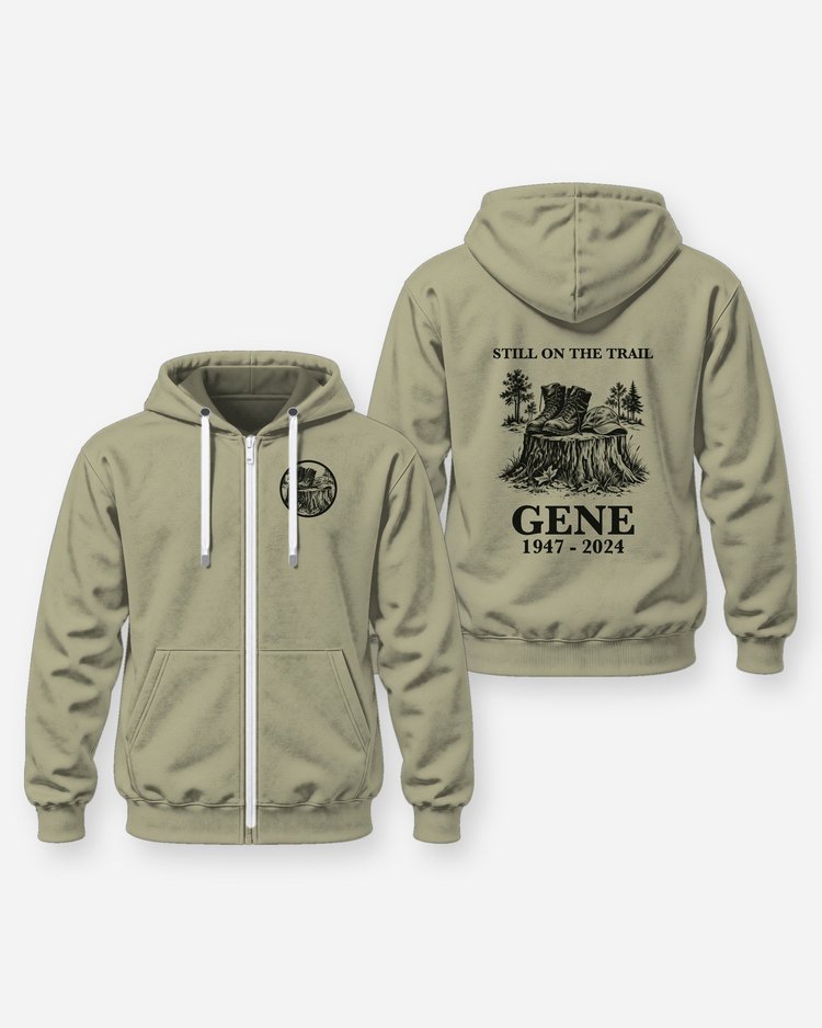 Still On The Trail Custom Name Memorial Hunting Boots Shirt - Zip Hoodie