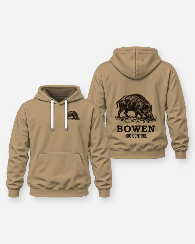 Custom Name Hog Control Feral Hog Rooting Woodcut Shirt - Hoodie