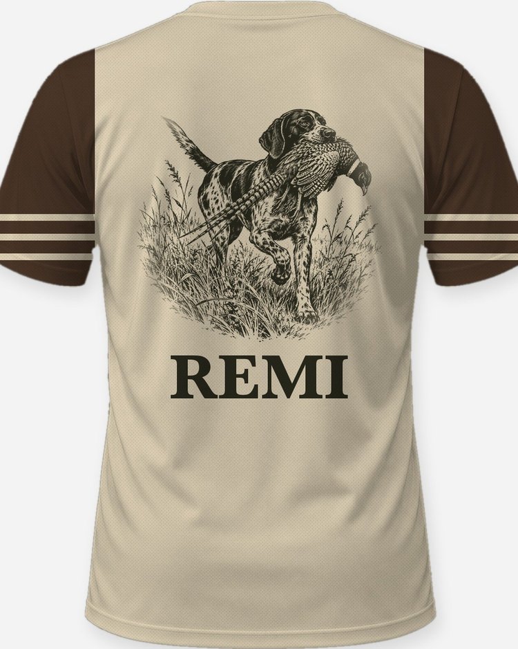Custom Dog Name Bird Dog Pheasant Retrieve Shirt - print close-up