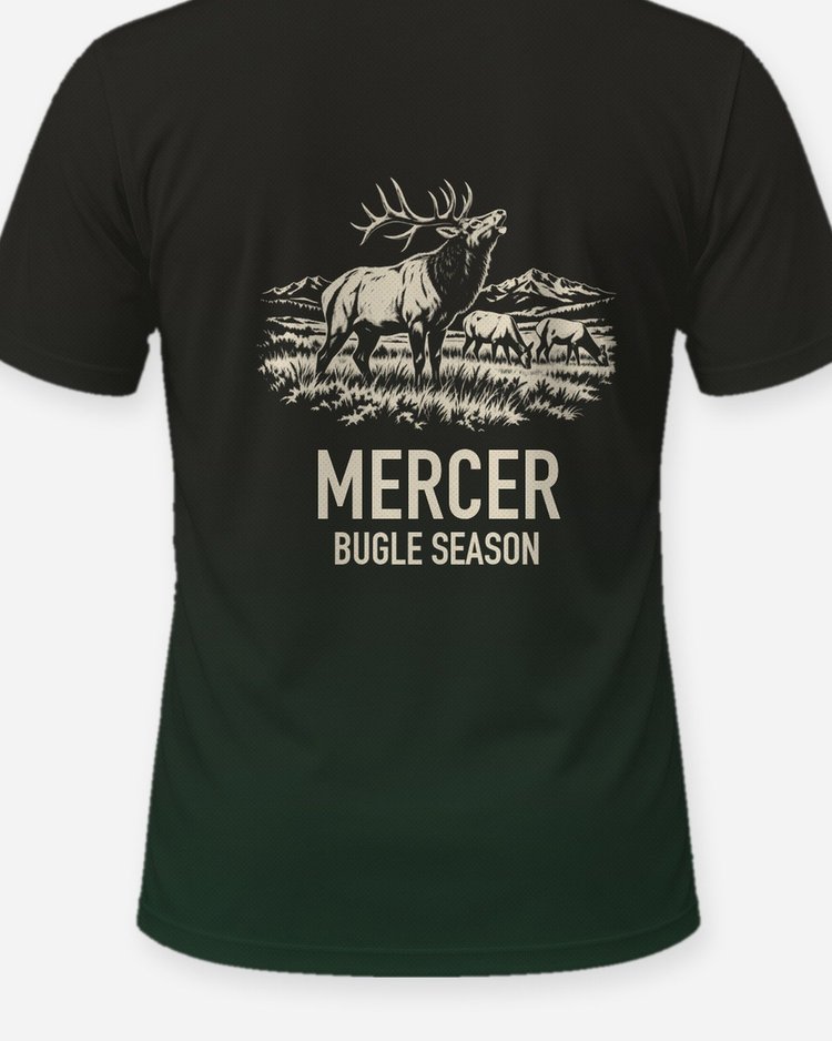 Custom Family Name Bugle Season Bull Elk Woodcut Shirt - print close-up