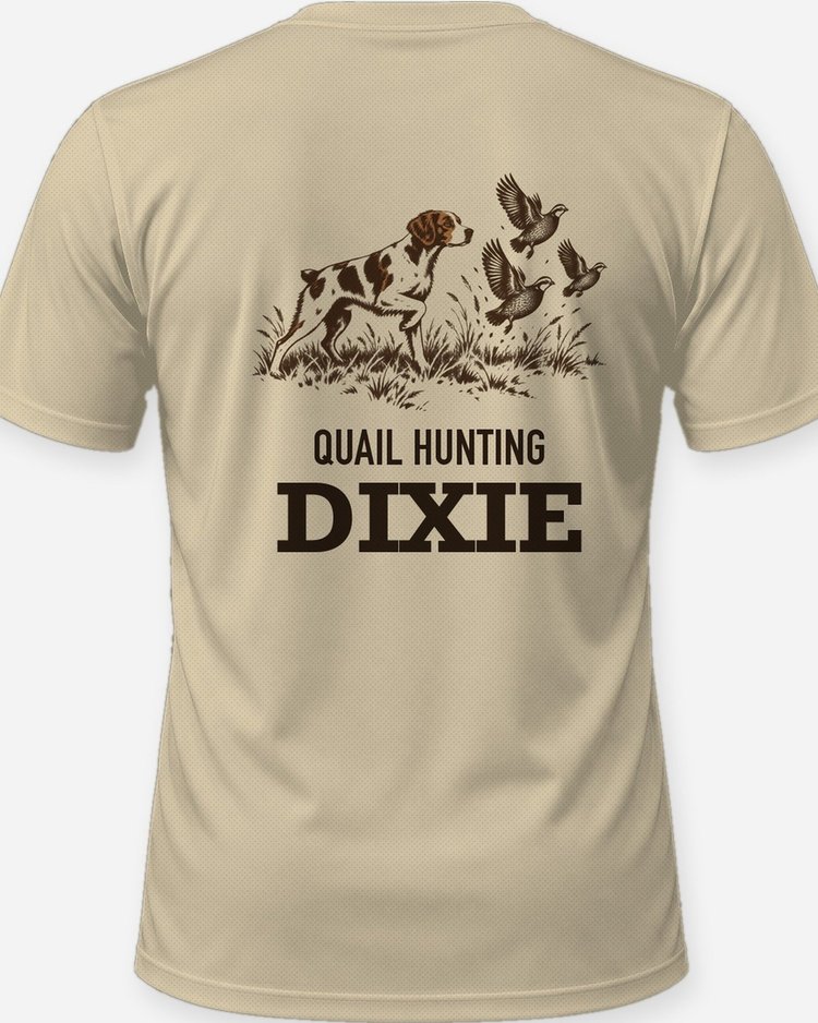 Custom Dog Name Quail Hunting Brittany Woodcut Shirt - print close-up