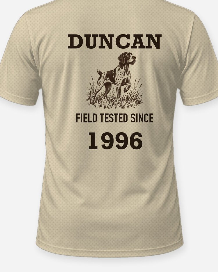 Custom Name And Year Field Tested Since Shorthaired Pointer Shirt - print close-up