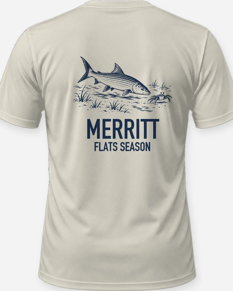 Custom Family Name Flats Season Bonefish Woodcut Shirt - print close-up