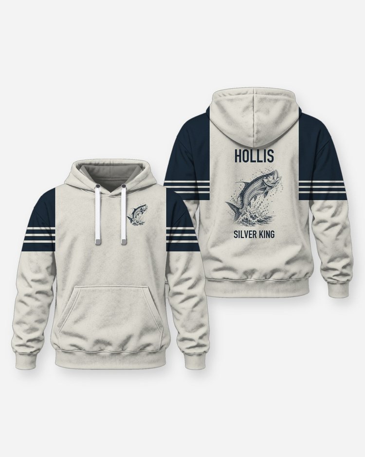 Custom Name Silver King Tarpon Jump Fishing Shirt - Hoodie