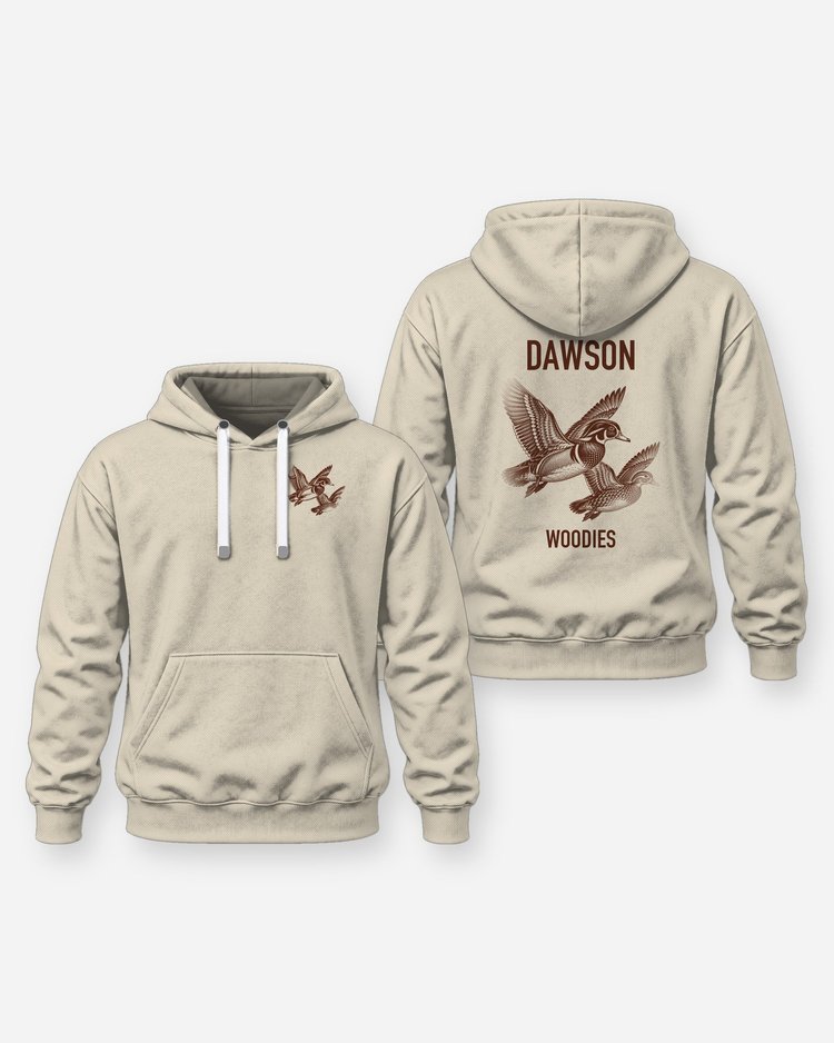 Custom Name Wood Duck Pair In Flight Hunting Shirt - Hoodie
