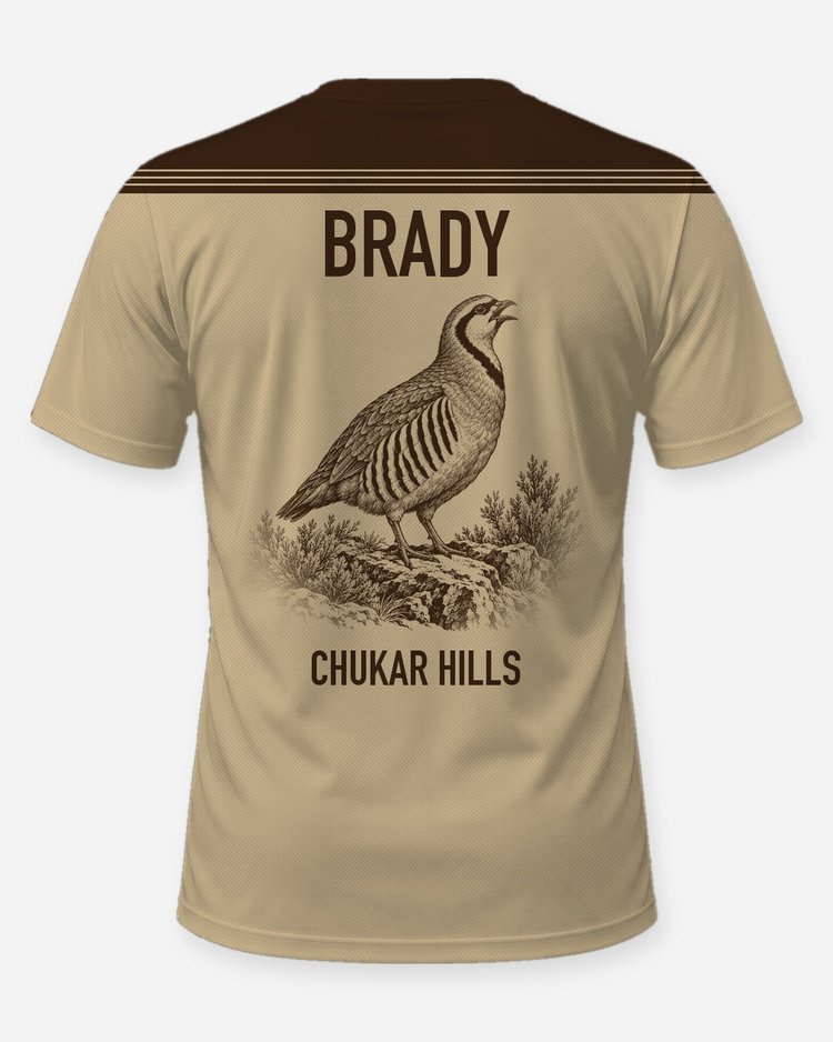 Custom Name Chukar Hills Upland Hunting Shirt - back