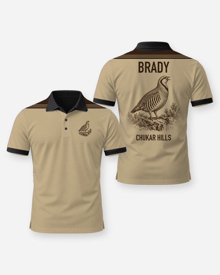Custom Name Chukar Hills Upland Hunting Shirt - Polo