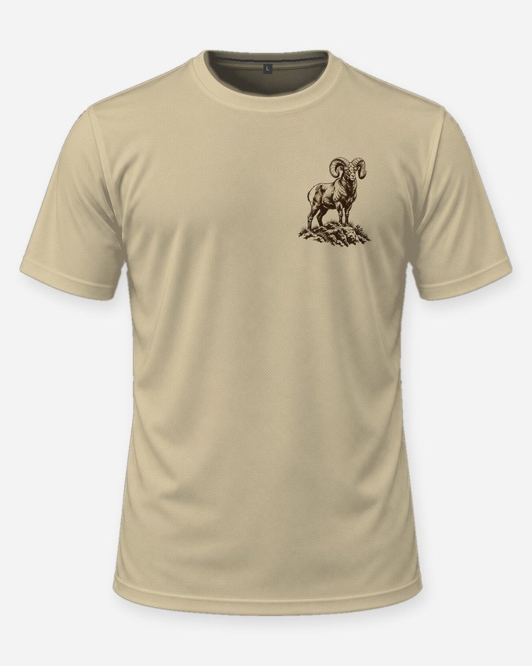 Custom Family Name Bighorn Country Ram On Ledge Woodcut Shirt - front