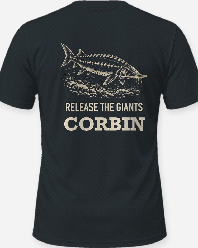 Custom Name Release The Giants Sturgeon Woodcut Shirt - print close-up