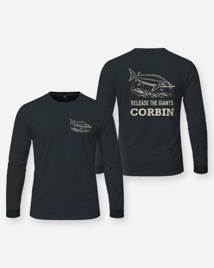Custom Name Release The Giants Sturgeon Woodcut Shirt - Long Sleeve