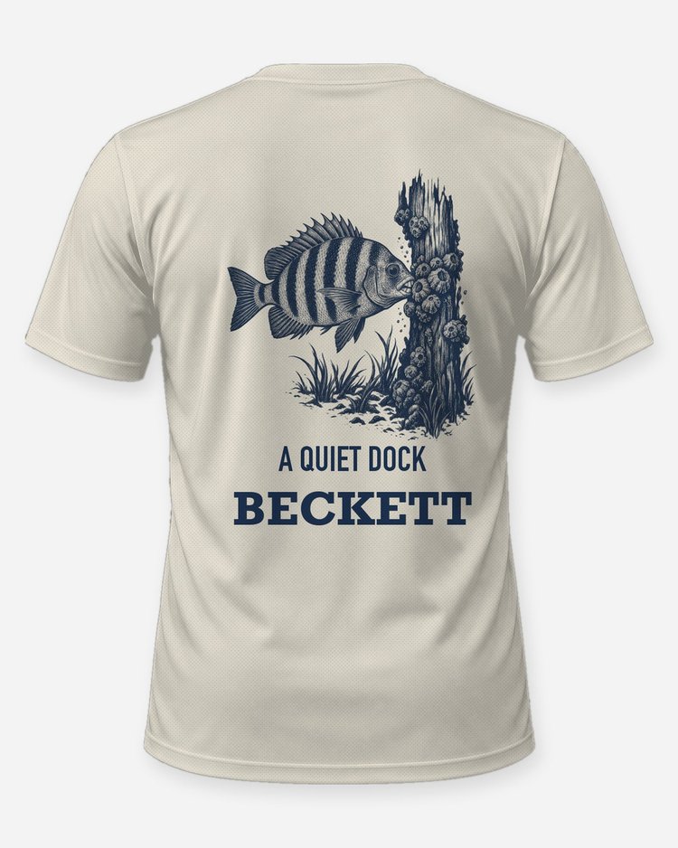Custom Name A Quiet Dock Sheepshead Piling Woodcut Shirt - back