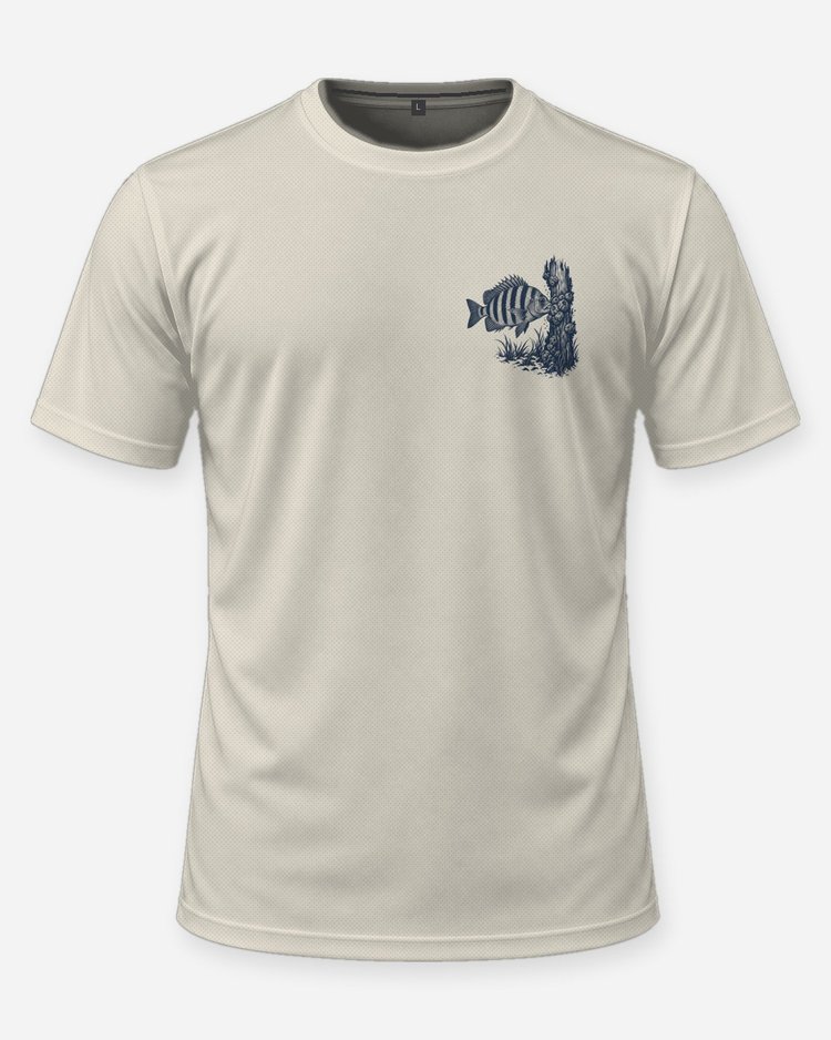 Custom Name A Quiet Dock Sheepshead Piling Woodcut Shirt - front