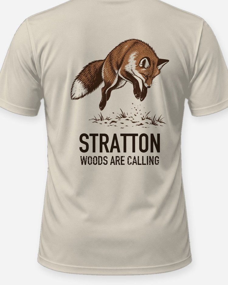 Custom Family Name Woods Are Calling Red Fox Pounce Shirt - print close-up
