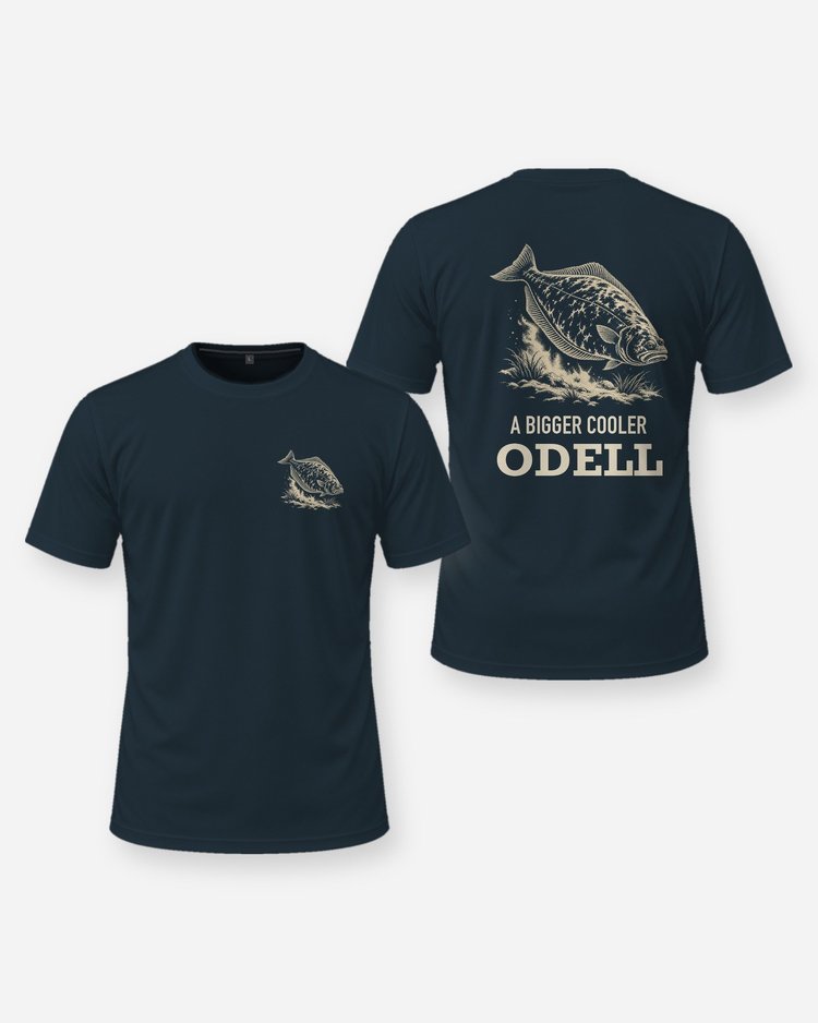 Custom Name A Bigger Cooler Pacific Halibut Woodcut Shirt - front and back