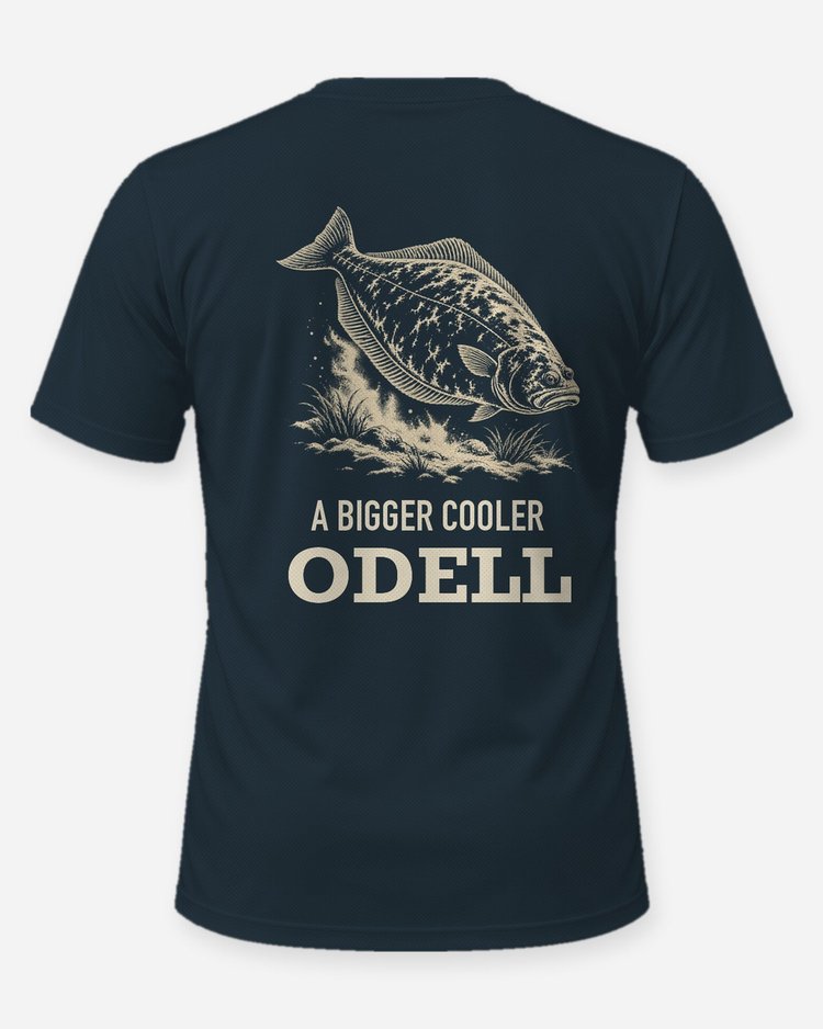 Custom Name A Bigger Cooler Pacific Halibut Woodcut Shirt - back