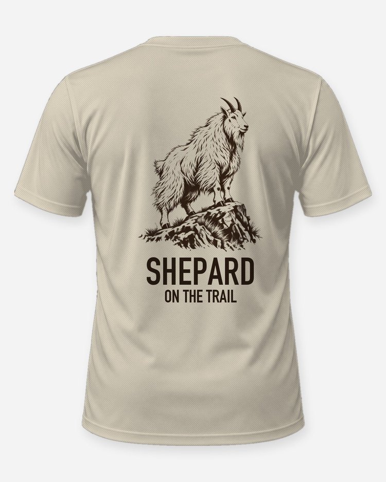 Custom Family Name On The Trail Mountain Goat Woodcut Shirt - back