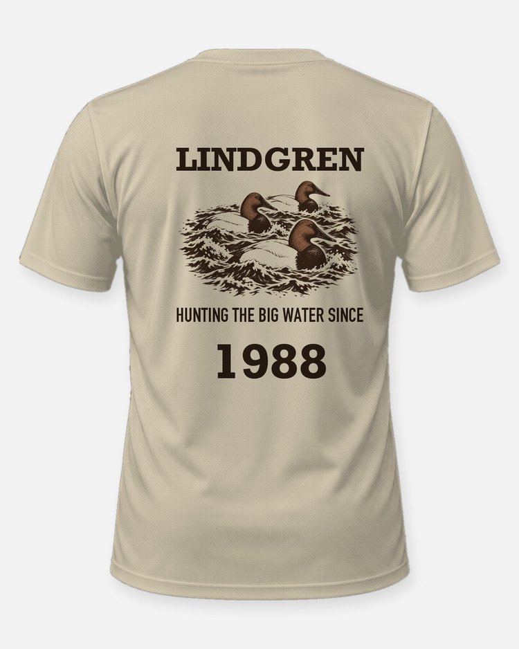Custom Name And Year Hunting The Big Water Since Canvasback Shirt - back
