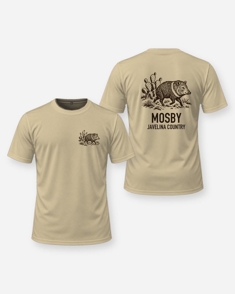 Custom Family Name Javelina Country Desert Woodcut Shirt - front and back