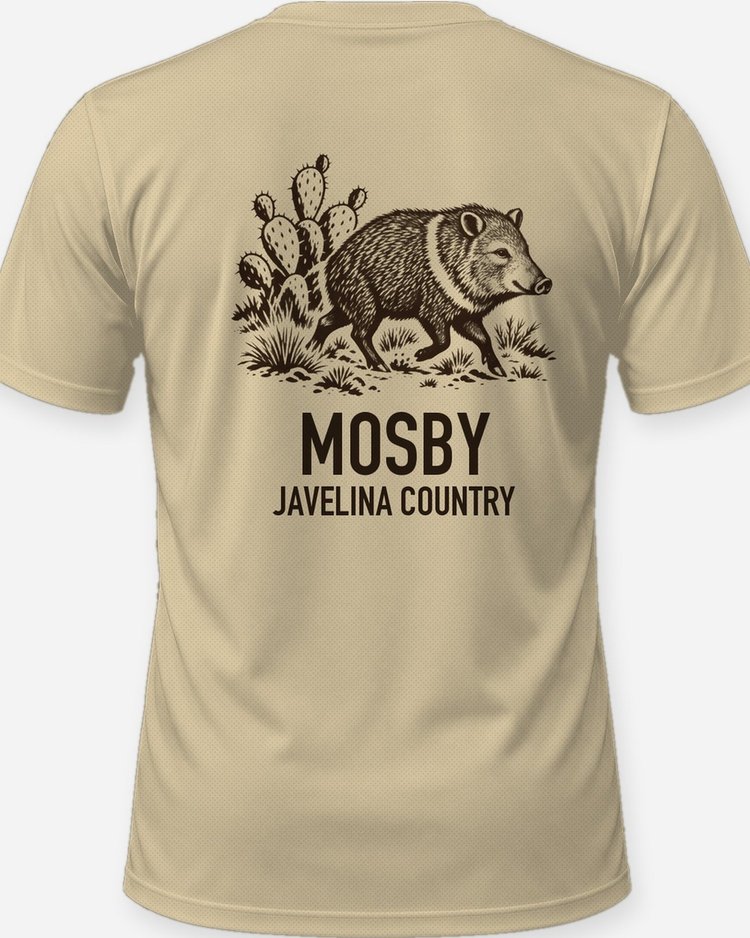 Custom Family Name Javelina Country Desert Woodcut Shirt - print close-up