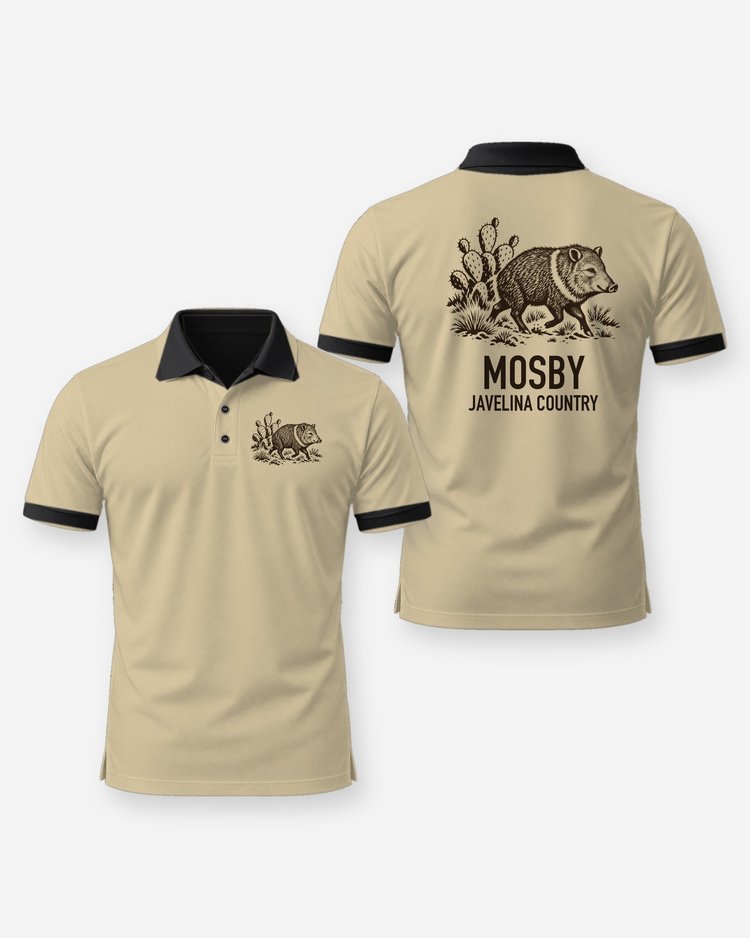 Custom Family Name Javelina Country Desert Woodcut Shirt - Polo