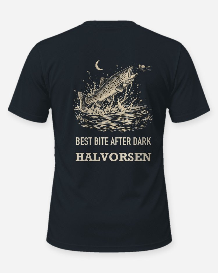 Custom Name Best Bite After Dark Night Trout Mouse Fly Shirt - back