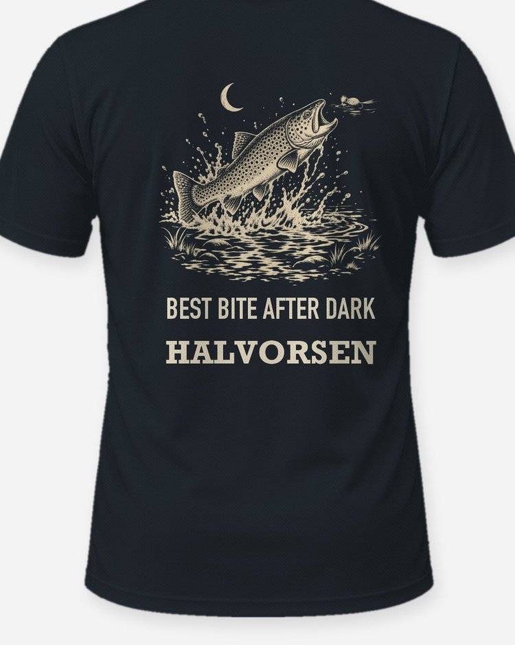 Custom Name Best Bite After Dark Night Trout Mouse Fly Shirt - print close-up