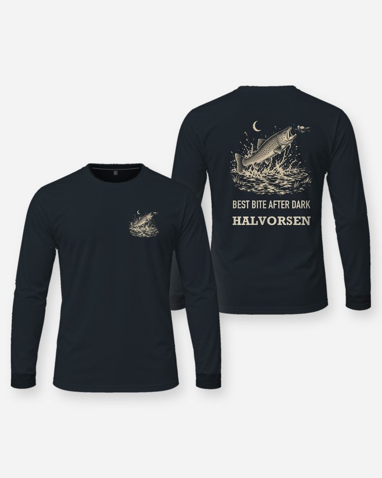 Custom Name Best Bite After Dark Night Trout Mouse Fly Shirt - Long Sleeve