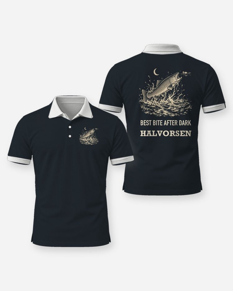 Custom Name Best Bite After Dark Night Trout Mouse Fly Shirt - Polo