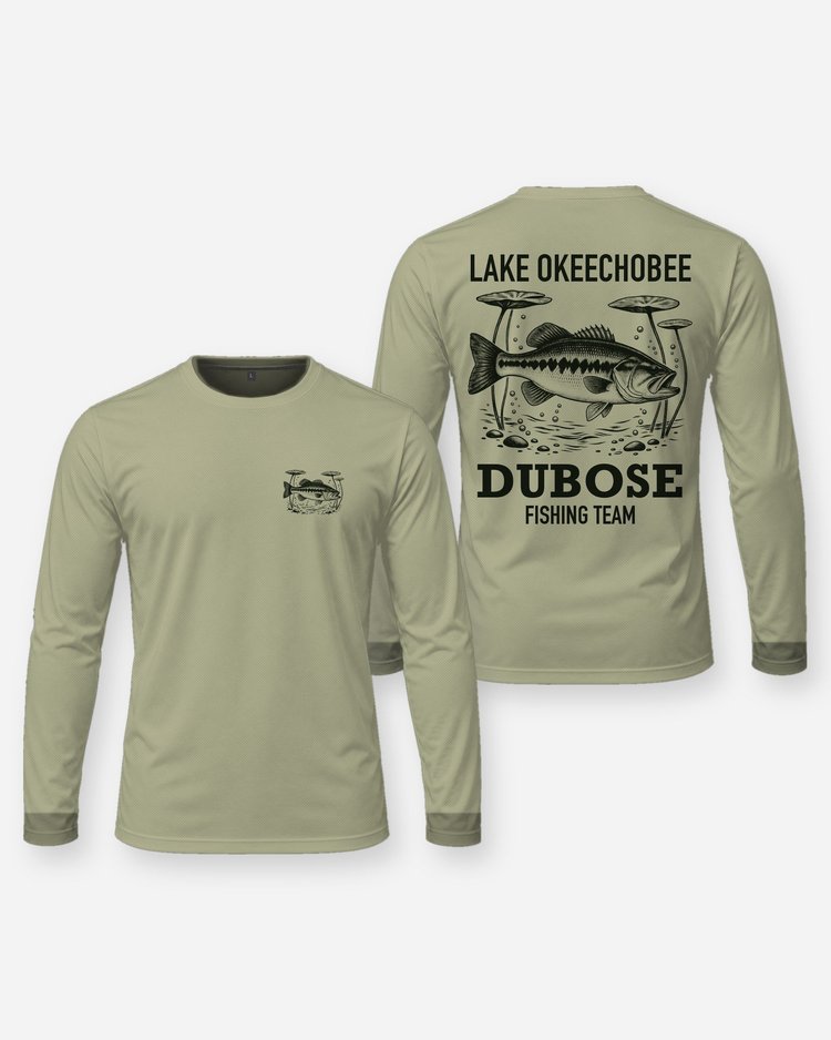Lake Okeechobee Custom Name Fishing Team Largemouth Shirt - Long Sleeve