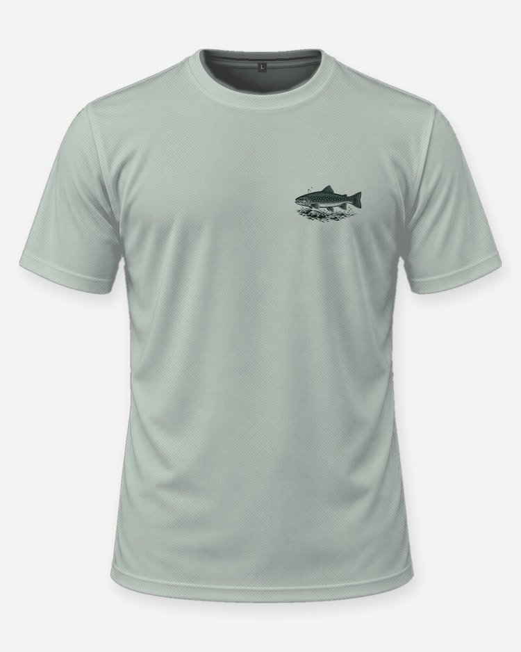 Adirondacks Custom Name Trout Camp Brook Trout Woodcut Shirt - front