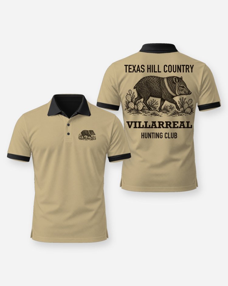Texas Hill Country Custom Name Hunting Club Javelina Shirt - Polo