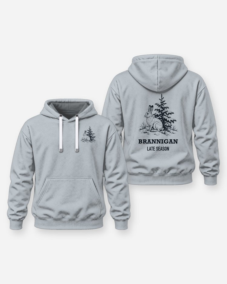 Custom Name Late Season Snowshoe Hare Woodcut Hunting Shirt - Hoodie