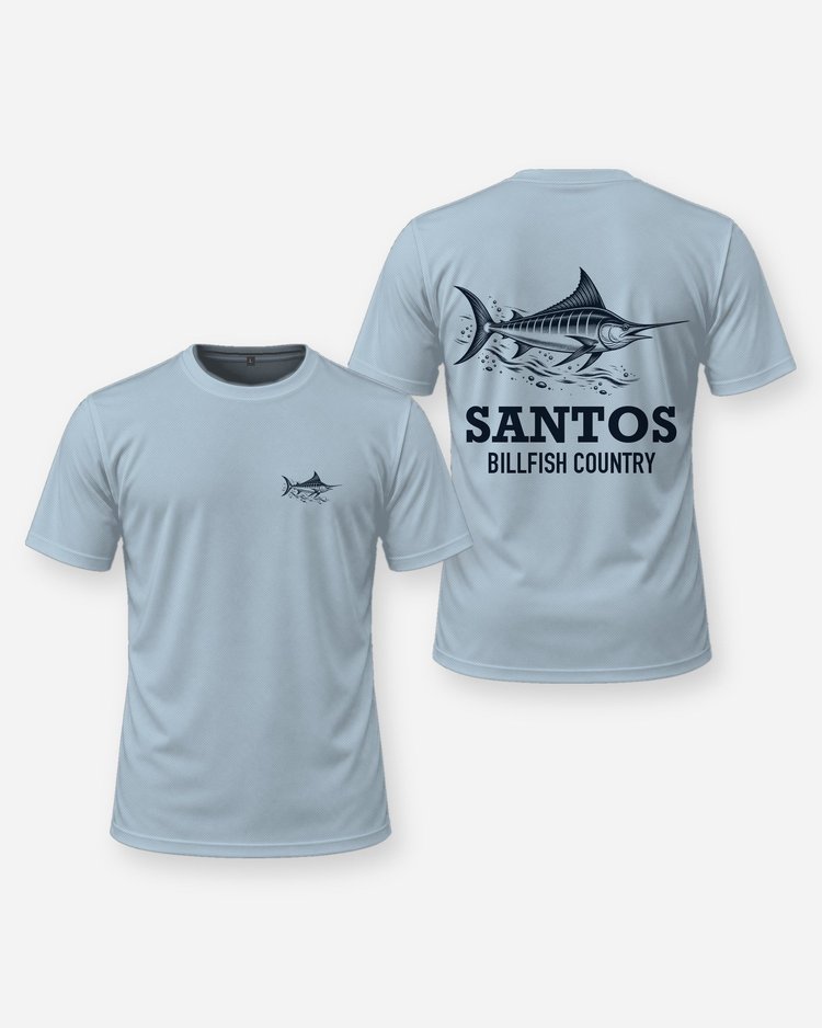 Custom Name Billfish Country Marlin Woodcut Fishing Shirt - front and back
