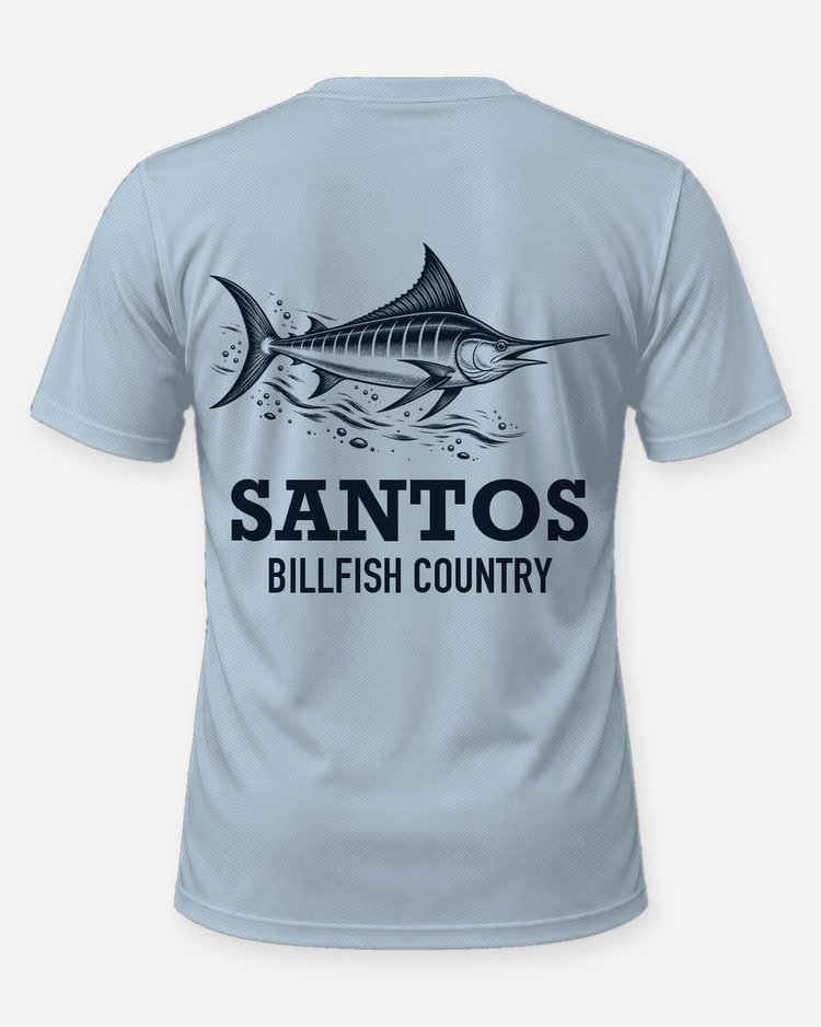 Custom Name Billfish Country Marlin Woodcut Fishing Shirt - back