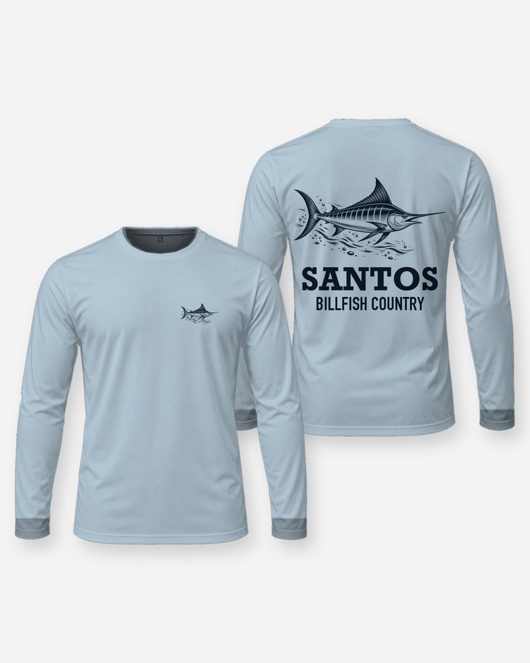 Custom Name Billfish Country Marlin Woodcut Fishing Shirt - Long Sleeve