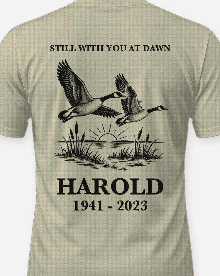 Still With You At Dawn Custom Memorial Canada Geese Shirt - print close-up