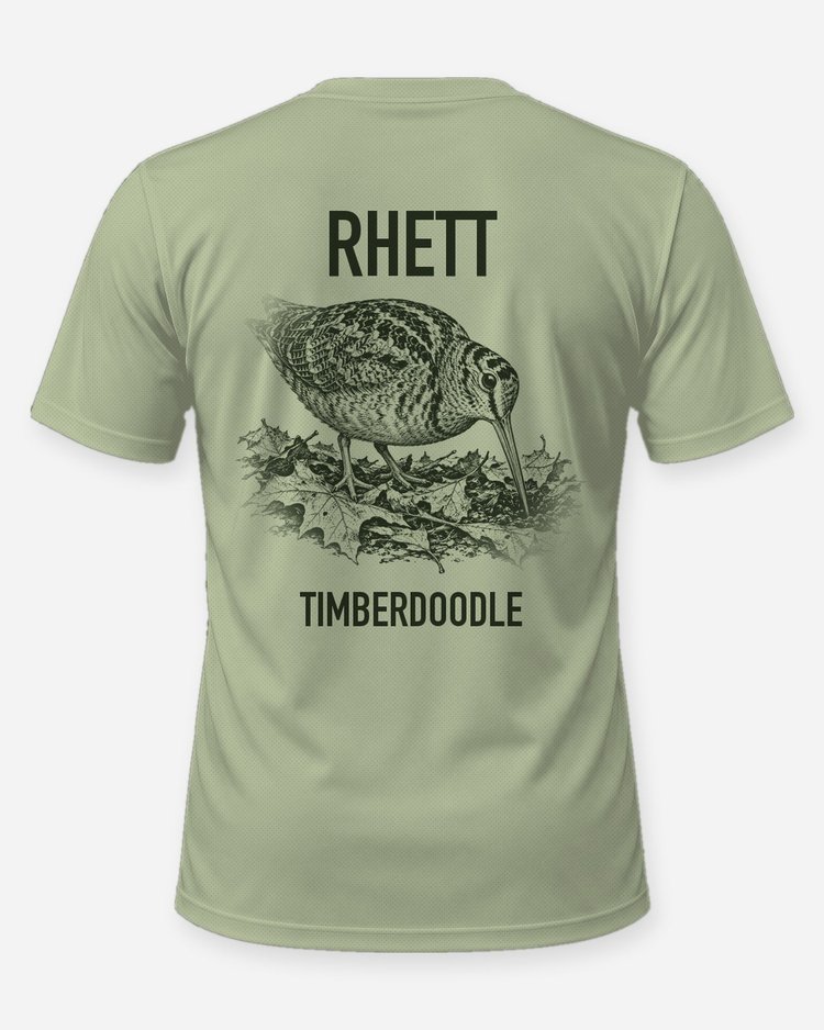 Custom Name Timberdoodle Woodcock Upland Shirt - back