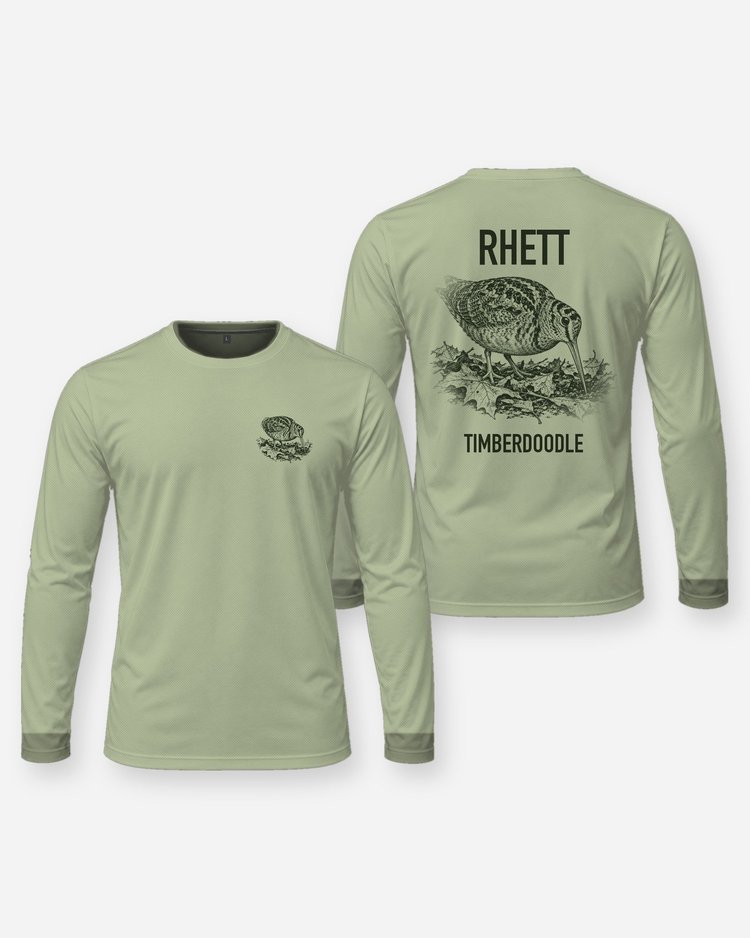 Custom Name Timberdoodle Woodcock Upland Shirt - Long Sleeve