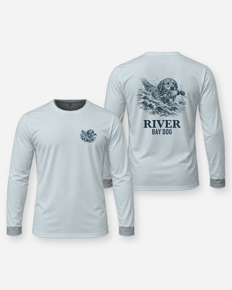 Custom Dog Name Retriever Bay Duck Hunting Shirt - Long Sleeve