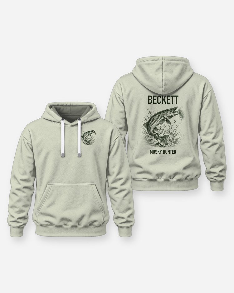 Custom Name Musky Hunter Bucktail Jump Fishing Shirt - Hoodie