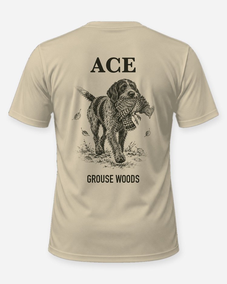 Custom Dog Name Wirehaired Pointer Grouse Woods Shirt - back
